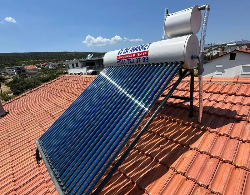 35 Isı Market vakum tüplü güneş enerjisi sıcak su sistemi uygulaması